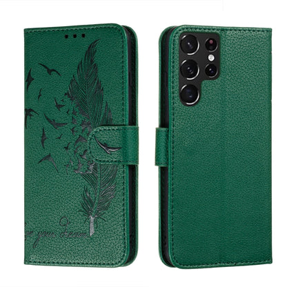 Feather Pattern Litchi Texture Leather Phone Case with Holder & Card Slots & Wallet, For Samsung Galaxy S22 5G, For Samsung Galaxy S22 Ultra 5G, For Samsung Galaxy S22+ 5G, For Xiaomi Redmi Note 11, For Xiaomi Redmi Note 11 Pro