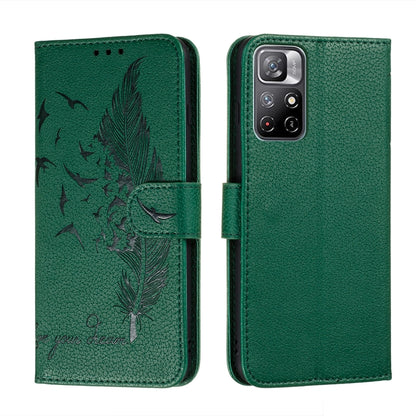 Feather Pattern Litchi Texture Leather Phone Case with Holder & Card Slots & Wallet, For Samsung Galaxy S22 5G, For Samsung Galaxy S22 Ultra 5G, For Samsung Galaxy S22+ 5G, For Xiaomi Redmi Note 11, For Xiaomi Redmi Note 11 Pro