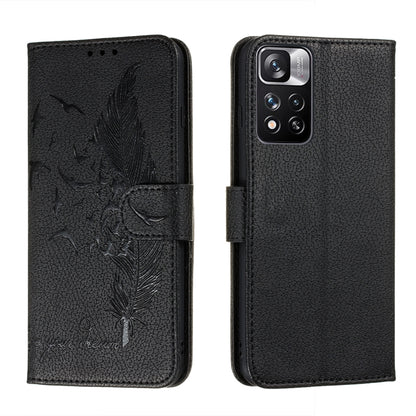 Feather Pattern Litchi Texture Leather Phone Case with Holder & Card Slots & Wallet, For Samsung Galaxy S22 5G, For Samsung Galaxy S22 Ultra 5G, For Samsung Galaxy S22+ 5G, For Xiaomi Redmi Note 11, For Xiaomi Redmi Note 11 Pro