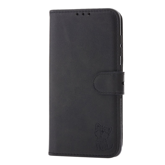 Embossed Happy Cat Pattern Horizontal Flip Leather Phone Case, For Samsung Galaxy S22 5G, For Samsung Galaxy S22+ 5G