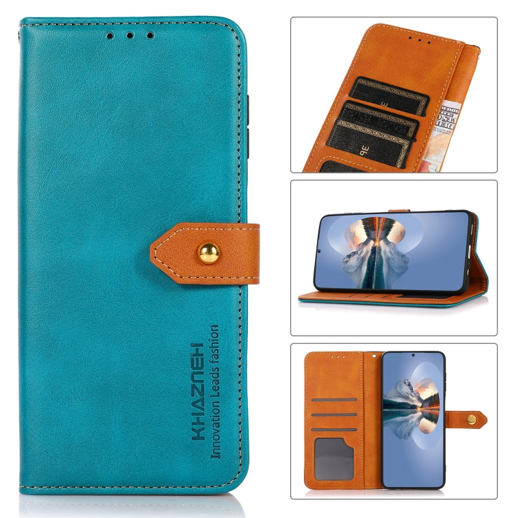 KHAZNEH Dual-color Cowhide Texture Leather Phone Case, For Samsung Galaxy A33 5G
