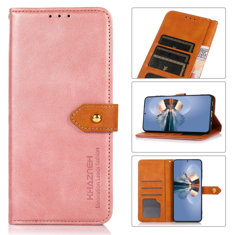 KHAZNEH Dual-color Cowhide Texture Leather Phone Case, For Samsung Galaxy A33 5G