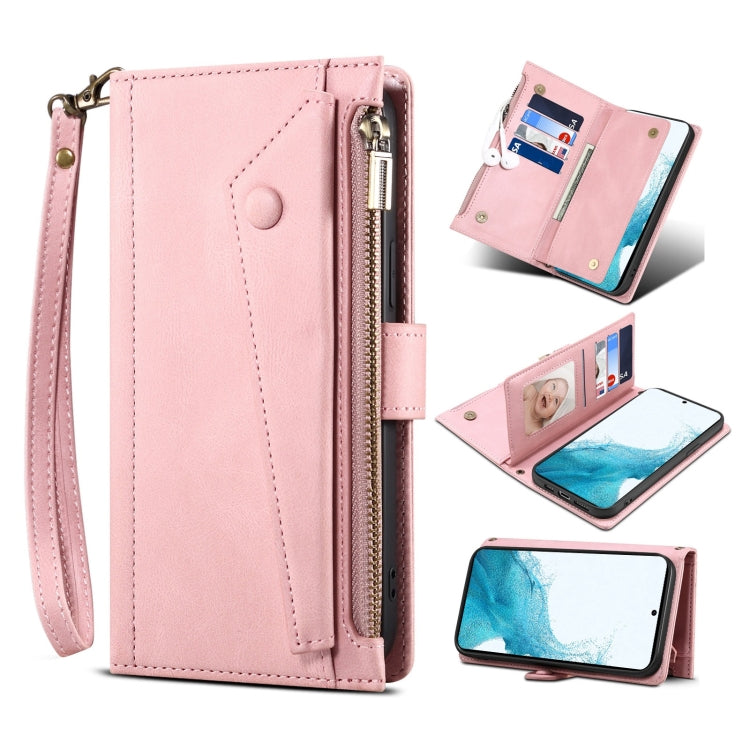 Retro Frosted Horizontal Flip Leather Phone Case with Holder & Card Slot & Wallet & Zipper Pocket & Lanyard, For Samsung Galaxy S22 5G, For Samsung Galaxy S22+ 5G, For Samsung Galaxy S22 Ultra 5G