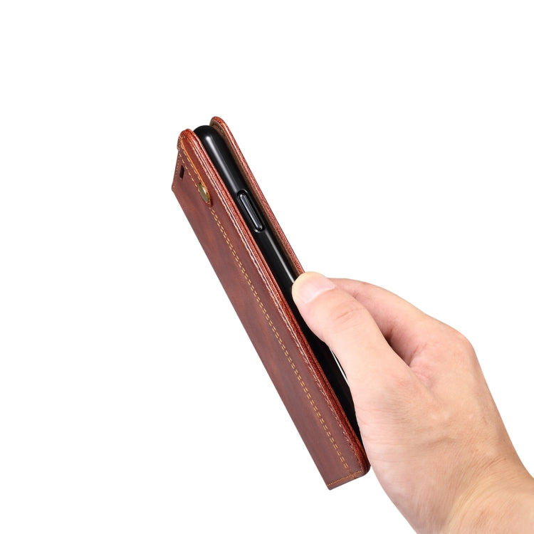 Simple Wax Crazy Horse Texture Horizontal Flip Leather Phone Case with Card Slots & Holder, For Samsung Galaxy S22 5G, For Samsung Galaxy S22+ 5G, For Samsung Galaxy S22 Ultra 5G