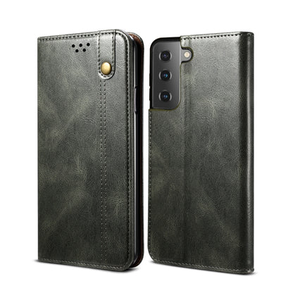 Simple Wax Crazy Horse Texture Horizontal Flip Leather Phone Case with Card Slots & Holder, For Samsung Galaxy S22 5G, For Samsung Galaxy S22+ 5G, For Samsung Galaxy S22 Ultra 5G