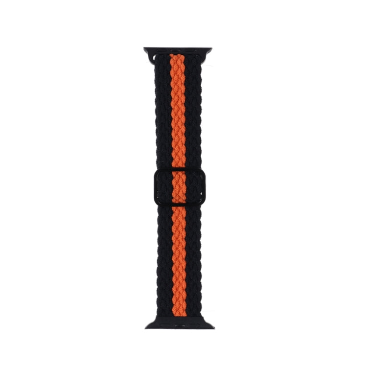 Adjustable Striped Woven Nylon Strap Watchband For Apple Watch Series, 7 41mm / 6&SE&5&4 40mm / 3&2&1 38mm, 7 45mm / 6&SE&5&4 44mm / 3&2&1 42mm