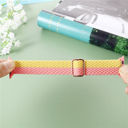 Adjustable Striped Woven Nylon Strap Watchband For Apple Watch Series, 7 41mm / 6&SE&5&4 40mm / 3&2&1 38mm, 7 45mm / 6&SE&5&4 44mm / 3&2&1 42mm
