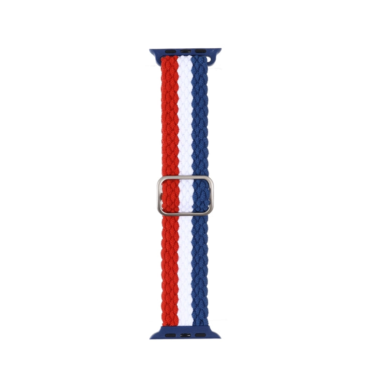 Adjustable Striped Woven Nylon Strap Watchband For Apple Watch Series, 7 41mm / 6&SE&5&4 40mm / 3&2&1 38mm, 7 45mm / 6&SE&5&4 44mm / 3&2&1 42mm
