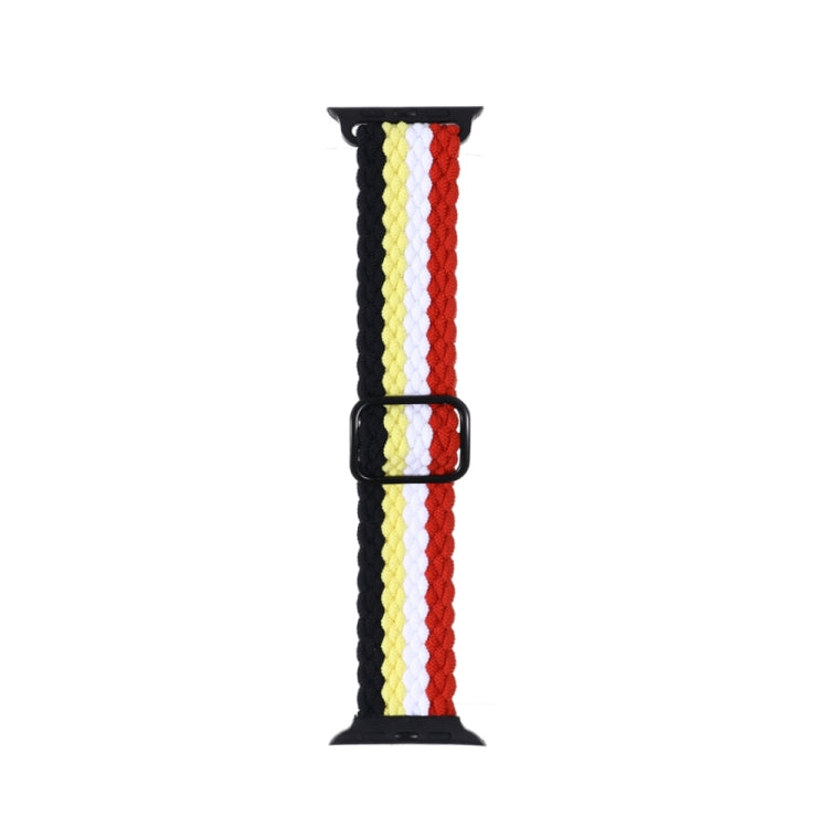 Adjustable Striped Woven Nylon Strap Watchband For Apple Watch Series, 7 41mm / 6&SE&5&4 40mm / 3&2&1 38mm, 7 45mm / 6&SE&5&4 44mm / 3&2&1 42mm
