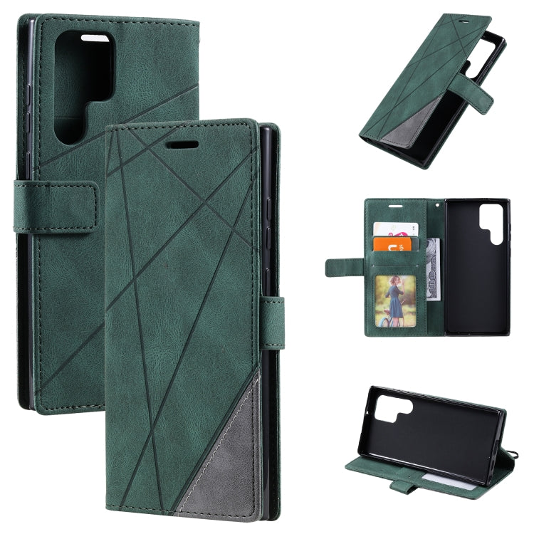 Skin Feel Splicing Horizontal Flip Leather Phone Case, For Samsung Galaxy A03s EU Version, For Samsung Galaxy A13 5G, For Samsung Galaxy S22 5G, For Samsung Galaxy S22+ 5G, For Samsung Galaxy S22 Ultra 5G