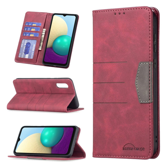 Magnetic Splicing Leather Phone Case, For Samsung Galaxy A02, For Samsung Galaxy A03s 164 Version, For Samsung Galaxy A03s 166 Version, For Samsung Galaxy A11, For Samsung Galaxy A13 5G, For Samsung Galaxy A21, For Samsung Galaxy A22 4G                ...