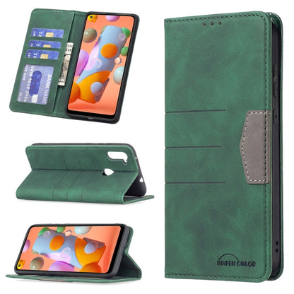 Magnetic Splicing Leather Phone Case, For Samsung Galaxy A02, For Samsung Galaxy A03s 164 Version, For Samsung Galaxy A03s 166 Version, For Samsung Galaxy A11, For Samsung Galaxy A13 5G, For Samsung Galaxy A21, For Samsung Galaxy A22 4G                ...