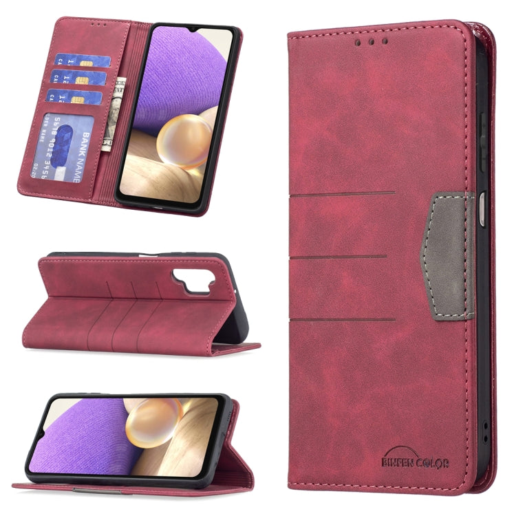 Magnetic Splicing Leather Phone Case, For Samsung Galaxy A02, For Samsung Galaxy A03s 164 Version, For Samsung Galaxy A03s 166 Version, For Samsung Galaxy A11, For Samsung Galaxy A13 5G, For Samsung Galaxy A21, For Samsung Galaxy A22 4G                ...