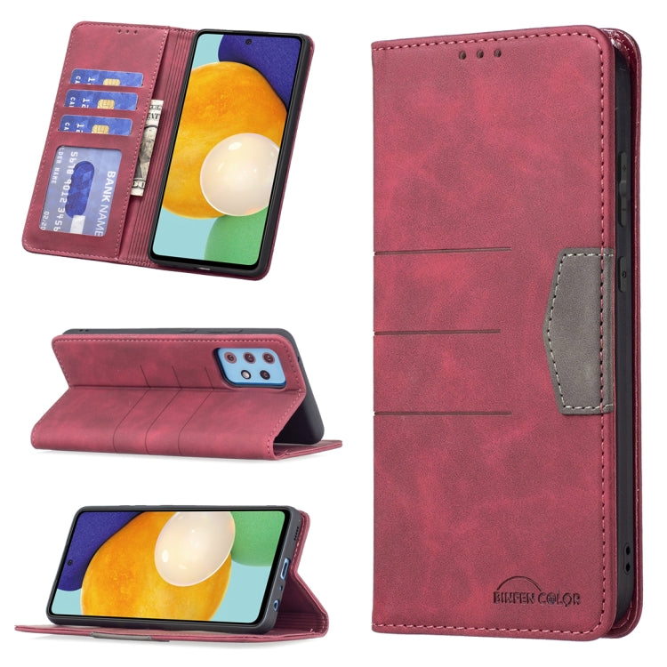 Magnetic Splicing Leather Phone Case, For Samsung Galaxy A42 5G, For Samsung Galaxy A51, For Samsung Galaxy A52, For Samsung Galaxy A71, For Samsung Galaxy A72, For Samsung Galaxy M32, For Samsung Galaxy M52 5G, For Samsung Galaxy S20 FE               ...