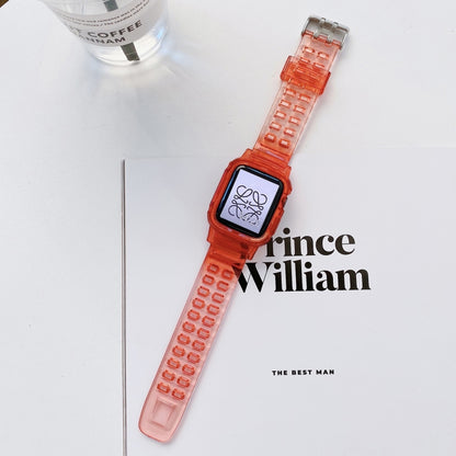 Jelly Gradient Transparent TPU Strap Watchband For Apple Watch Series, 7 41mm / 6&SE&5&4 40mm / 3&2&1 38mm, 7 45mm / 6&SE&5&4 44mm / 3&2&1 42mm