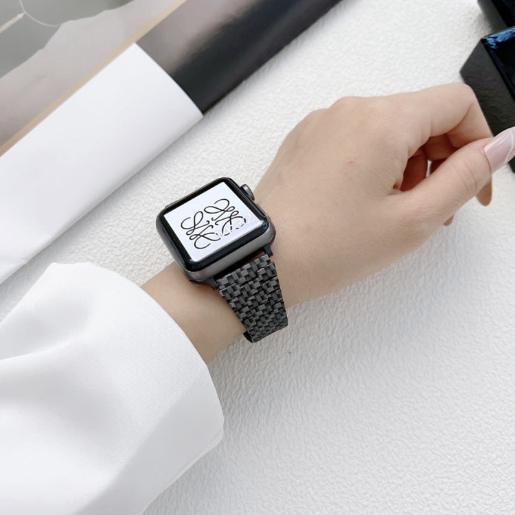 Small Waist Carbon Fiber Strap Watchband For Apple Watch Series, 7 41mm / 6&SE&5&4 40mm / 3&2&1 38mm, 7 45mm / 6&SE&5&4 44mm / 3&2&1 42mm
