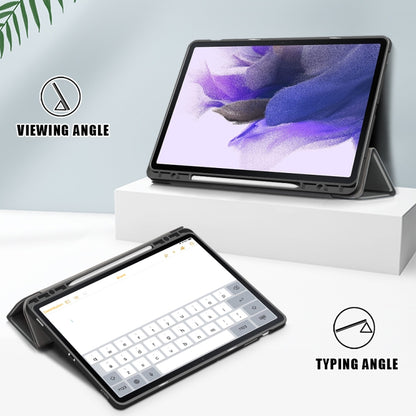 Solid Color TPU Horizontal Flip Tablet Leather Case with 3-Fold Holder & Sleep / Wake-up Function, For Samsung Galaxy Tab S7 FE 12.4