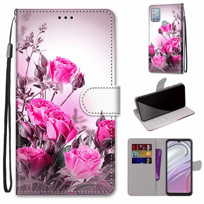 Coloured Drawing Cross Texture Horizontal Flip Leather Phone Case with Holder & Card Slots & Wallet & Lanyard, For Motorola Moto G10/G20/G30, For Xiaomi Redmi Note 11