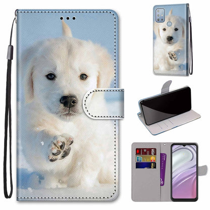 Coloured Drawing Cross Texture Horizontal Flip Leather Phone Case with Holder & Card Slots & Wallet & Lanyard, For Motorola Moto G10/G20/G30, For Xiaomi Redmi Note 11