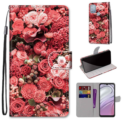 Coloured Drawing Cross Texture Horizontal Flip Leather Phone Case with Holder & Card Slots & Wallet & Lanyard, For Motorola Moto G10/G20/G30, For Xiaomi Redmi Note 11