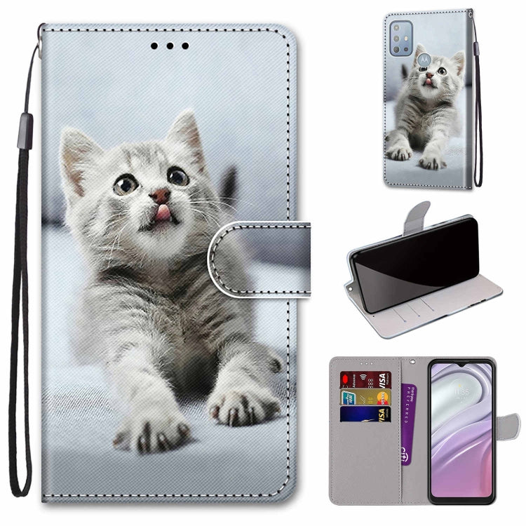 Coloured Drawing Cross Texture Horizontal Flip Leather Phone Case with Holder & Card Slots & Wallet & Lanyard, For Motorola Moto G10/G20/G30, For Xiaomi Redmi Note 11