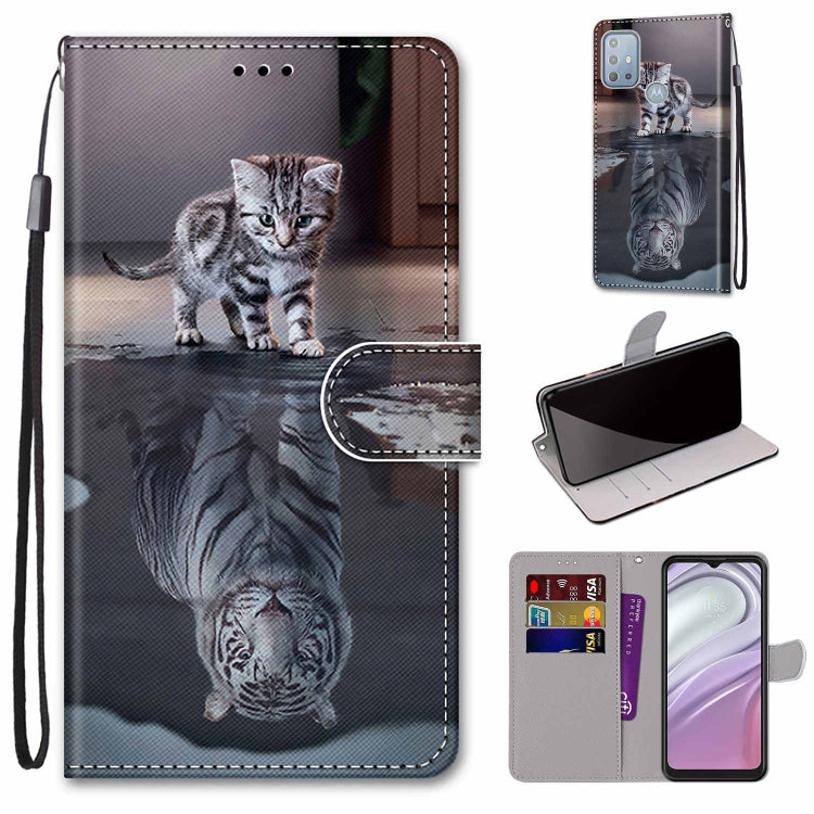 Coloured Drawing Cross Texture Horizontal Flip Leather Phone Case with Holder & Card Slots & Wallet & Lanyard, For Motorola Moto G10/G20/G30, For Xiaomi Redmi Note 11