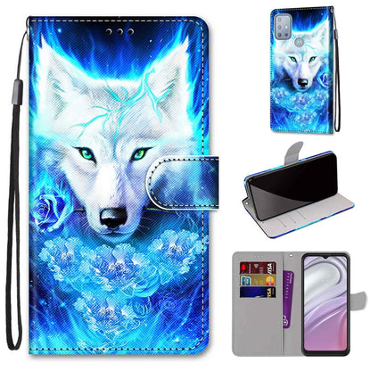 Coloured Drawing Cross Texture Horizontal Flip Leather Phone Case with Holder & Card Slots & Wallet & Lanyard, For Motorola Moto G10/G20/G30, For Xiaomi Redmi Note 11