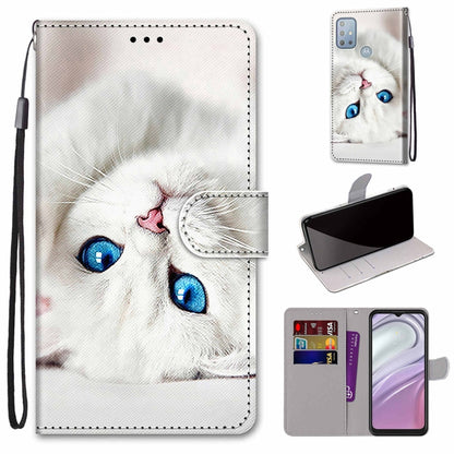 Coloured Drawing Cross Texture Horizontal Flip Leather Phone Case with Holder & Card Slots & Wallet & Lanyard, For Motorola Moto G10/G20/G30, For Xiaomi Redmi Note 11