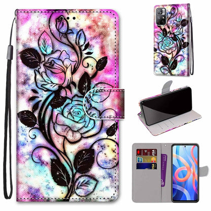 Coloured Drawing Cross Texture Horizontal Flip Leather Phone Case with Holder & Card Slots & Wallet & Lanyard, For Motorola Moto G10/G20/G30, For Xiaomi Redmi Note 11