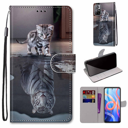 Coloured Drawing Cross Texture Horizontal Flip Leather Phone Case with Holder & Card Slots & Wallet & Lanyard, For Motorola Moto G10/G20/G30, For Xiaomi Redmi Note 11