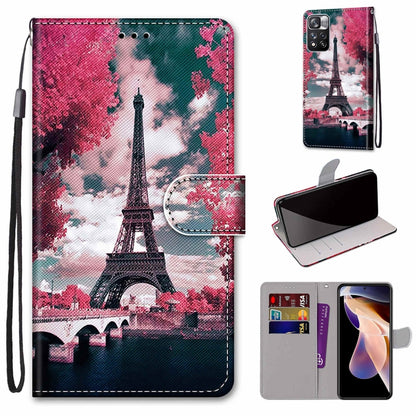 Coloured Drawing Cross Texture Horizontal Flip Leather Phone Case with Holder & Card Slots & Wallet & Lanyard, For Xiaomi Redmi Note 11 Pro/11 Pro+, For Nokia C01 Plus