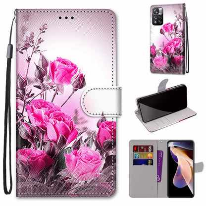Coloured Drawing Cross Texture Horizontal Flip Leather Phone Case with Holder & Card Slots & Wallet & Lanyard, For Xiaomi Redmi Note 11 Pro/11 Pro+, For Nokia C01 Plus