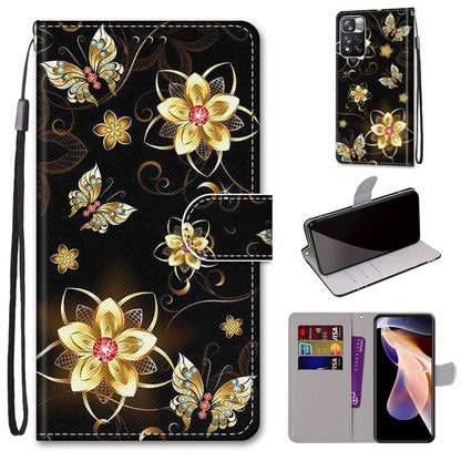 Coloured Drawing Cross Texture Horizontal Flip Leather Phone Case with Holder & Card Slots & Wallet & Lanyard, For Xiaomi Redmi Note 11 Pro/11 Pro+, For Nokia C01 Plus