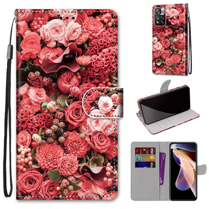 Coloured Drawing Cross Texture Horizontal Flip Leather Phone Case with Holder & Card Slots & Wallet & Lanyard, For Xiaomi Redmi Note 11 Pro/11 Pro+, For Nokia C01 Plus