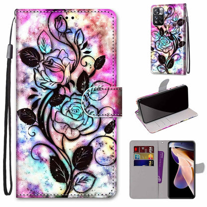 Coloured Drawing Cross Texture Horizontal Flip Leather Phone Case with Holder & Card Slots & Wallet & Lanyard, For Xiaomi Redmi Note 11 Pro/11 Pro+, For Nokia C01 Plus