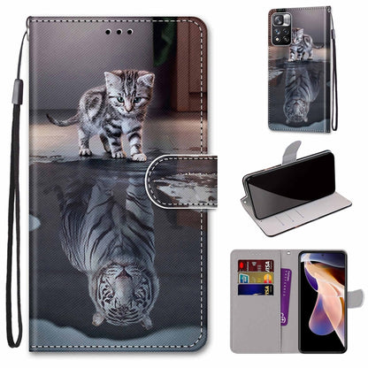 Coloured Drawing Cross Texture Horizontal Flip Leather Phone Case with Holder & Card Slots & Wallet & Lanyard, For Xiaomi Redmi Note 11 Pro/11 Pro+, For Nokia C01 Plus