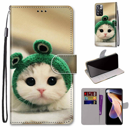 Coloured Drawing Cross Texture Horizontal Flip Leather Phone Case with Holder & Card Slots & Wallet & Lanyard, For Xiaomi Redmi Note 11 Pro/11 Pro+, For Nokia C01 Plus