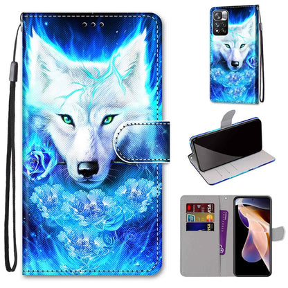 Coloured Drawing Cross Texture Horizontal Flip Leather Phone Case with Holder & Card Slots & Wallet & Lanyard, For Xiaomi Redmi Note 11 Pro/11 Pro+, For Nokia C01 Plus