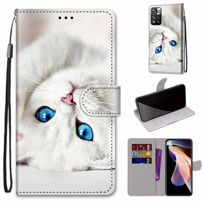 Coloured Drawing Cross Texture Horizontal Flip Leather Phone Case with Holder & Card Slots & Wallet & Lanyard, For Xiaomi Redmi Note 11 Pro/11 Pro+, For Nokia C01 Plus