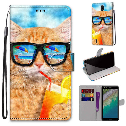 Coloured Drawing Cross Texture Horizontal Flip Leather Phone Case with Holder & Card Slots & Wallet & Lanyard, For Xiaomi Redmi Note 11 Pro/11 Pro+, For Nokia C01 Plus