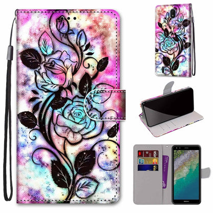 Coloured Drawing Cross Texture Horizontal Flip Leather Phone Case with Holder & Card Slots & Wallet & Lanyard, For Xiaomi Redmi Note 11 Pro/11 Pro+, For Nokia C01 Plus