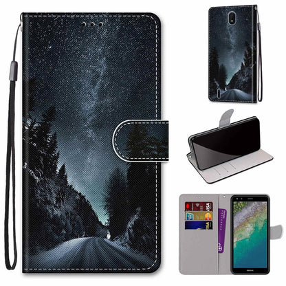 Coloured Drawing Cross Texture Horizontal Flip Leather Phone Case with Holder & Card Slots & Wallet & Lanyard, For Xiaomi Redmi Note 11 Pro/11 Pro+, For Nokia C01 Plus