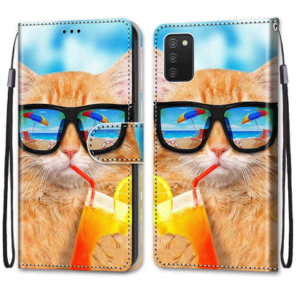 Coloured Drawing Cross Texture Horizontal Flip Leather Phone Case with Holder & Card Slots & Wallet & Lanyard, For Samsung Galaxy A03s 166mm Version, For Samsung Galaxy A13 4G