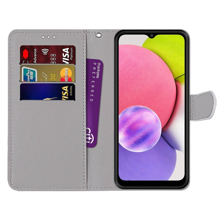 Coloured Drawing Cross Texture Horizontal Flip Leather Phone Case with Holder & Card Slots & Wallet & Lanyard, For Samsung Galaxy A03s 166mm Version, For Samsung Galaxy A13 4G