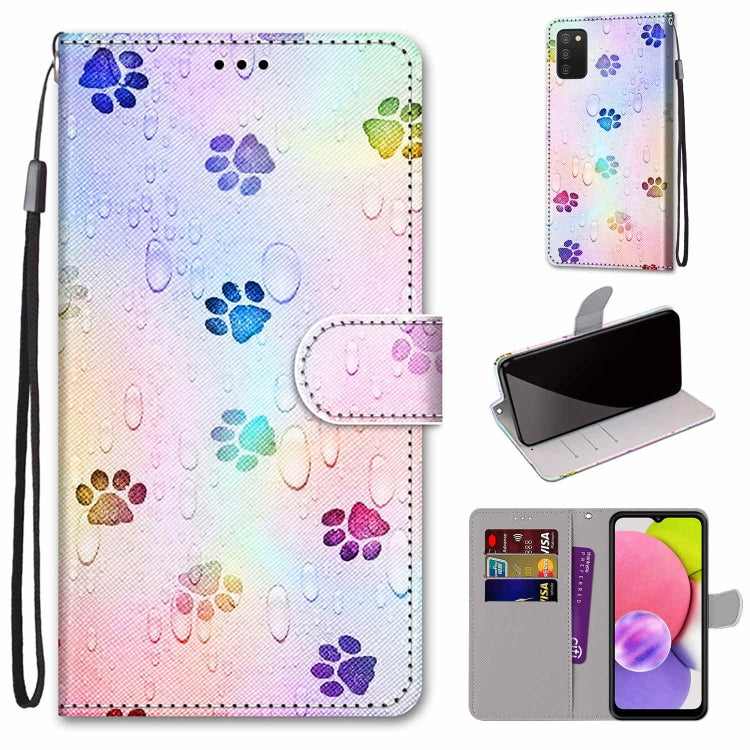 Coloured Drawing Cross Texture Horizontal Flip Leather Phone Case with Holder & Card Slots & Wallet & Lanyard, For Samsung Galaxy A03s 166mm Version, For Samsung Galaxy A13 4G