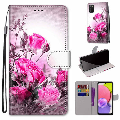 Coloured Drawing Cross Texture Horizontal Flip Leather Phone Case with Holder & Card Slots & Wallet & Lanyard, For Samsung Galaxy A03s 166mm Version, For Samsung Galaxy A13 4G