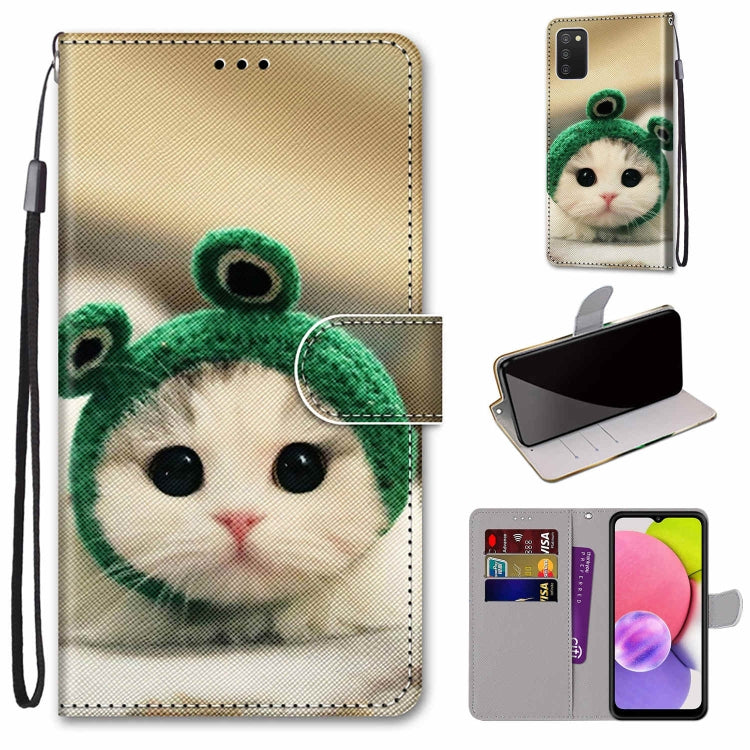 Coloured Drawing Cross Texture Horizontal Flip Leather Phone Case with Holder & Card Slots & Wallet & Lanyard, For Samsung Galaxy A03s 166mm Version, For Samsung Galaxy A13 4G