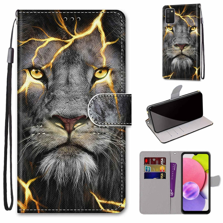 Coloured Drawing Cross Texture Horizontal Flip Leather Phone Case with Holder & Card Slots & Wallet & Lanyard, For Samsung Galaxy A03s 166mm Version, For Samsung Galaxy A13 4G