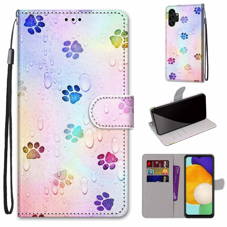 Coloured Drawing Cross Texture Horizontal Flip Leather Phone Case with Holder & Card Slots & Wallet & Lanyard, For Samsung Galaxy A03s 166mm Version, For Samsung Galaxy A13 4G