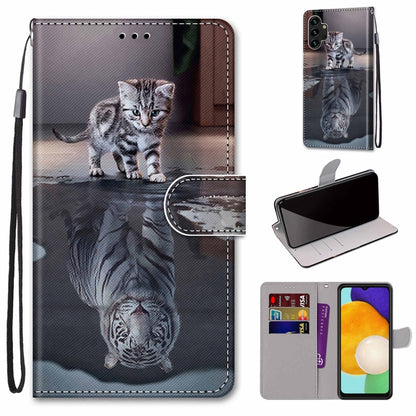 Coloured Drawing Cross Texture Horizontal Flip Leather Phone Case with Holder & Card Slots & Wallet & Lanyard, For Samsung Galaxy A03s 166mm Version, For Samsung Galaxy A13 4G